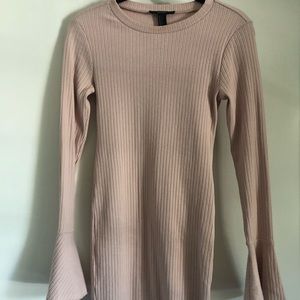 Light pink long sleeve mini dress
